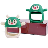 Smily Mia penguin teether 0-6m provides gentle gum relief with a safe, easy-to-hold grip.