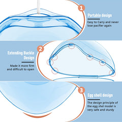 Smlpuame pacifier-case dishwasher-safe blue for quick, safe cleaning after meals