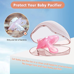 Smlpuame pacifier case pink pack open lid for quick access