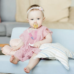 Smlpuame pacifier clip girl pack gray pattern prevents drops and keeps cleanup simple.