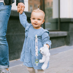 Smlpuame pacifier clips with floral pattern coordinate outfits and reduce lost pacifiers.