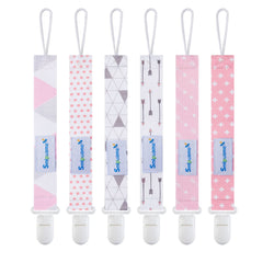 Smlpuame pacifier clip girl pack pink pattern keeps pacifier secure and within reach.