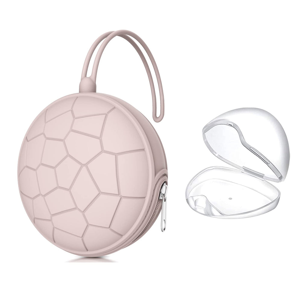 Smlpuame pink pacifier holder case front view for on-the-go clean storage