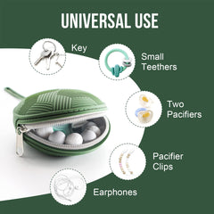 Smlpuame pacifier holder case with stroller attachment loop