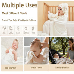 Smluckyg hooded towel brown folded neatly for compact storage.