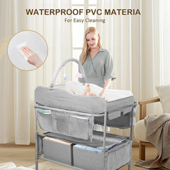 SMLXLXX height adjustment system supports comfortable diaper changes for different caregivers