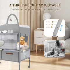 SMLXLXX silent wheels with locking function minimize disruption during diaper changes