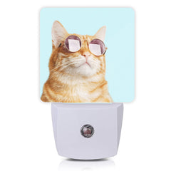 Smoaffly glasses-cat night light, front view, glows softly for safe nighttime navigation.