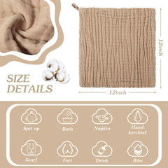 SmoothNovelty 12x12 inch washcloths used during bath time