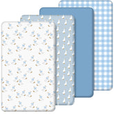 SmoothNovelty goose bow-tie pattern crib sheet offers cozy comfort for nap time.