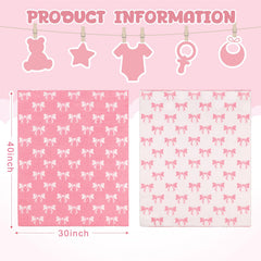SmoothNovelty pink bow blanket reverse side with solid preppy hue for versatile nursery styling