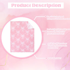 SmoothNovelty Pink Bow Knit Swaddle Blanket in crib use for calm wrapping