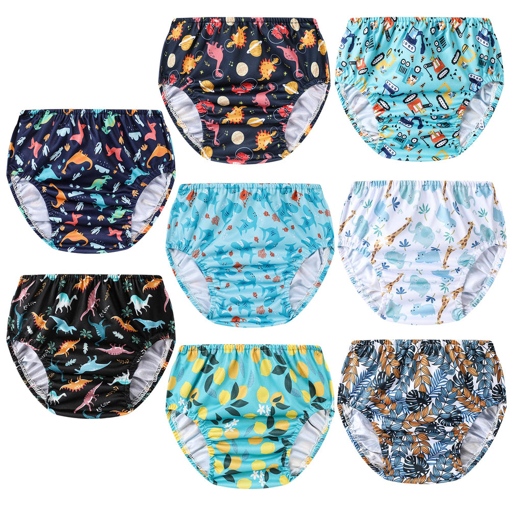 SMULPOOTI 8-pack training pants patterns provide reusable potty protection for toddlers.