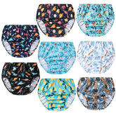 SMULPOOTI 8-pack training pants patterns provide reusable potty protection for toddlers.