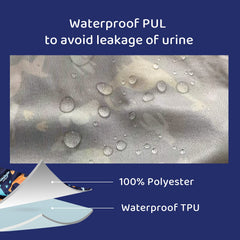 SMULPOOTI soft rubber pants close-up texture for comfortable leak protection.