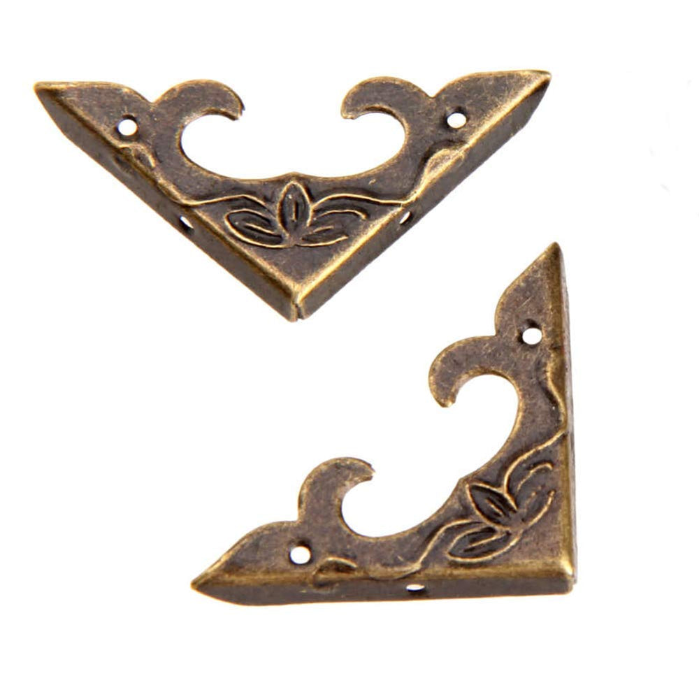 SMY bronze corner protector with Victorian floral side view adds vintage protection to edges.