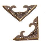SMY bronze corner protector with Victorian floral side view adds vintage protection to edges.