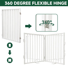 Snagle Paw dog gate with floor-protect feet prevents floor scratches while securing pets.