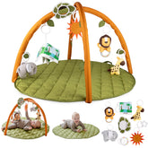 SnapPea Baby Activity Mat folded setup highlighting compact storage and travel-friendly use.