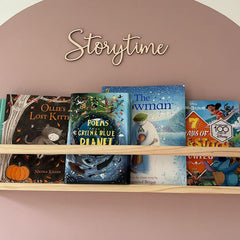 Snlioek Storytime Sign wooden wall decor close-up for cozy reading spaces