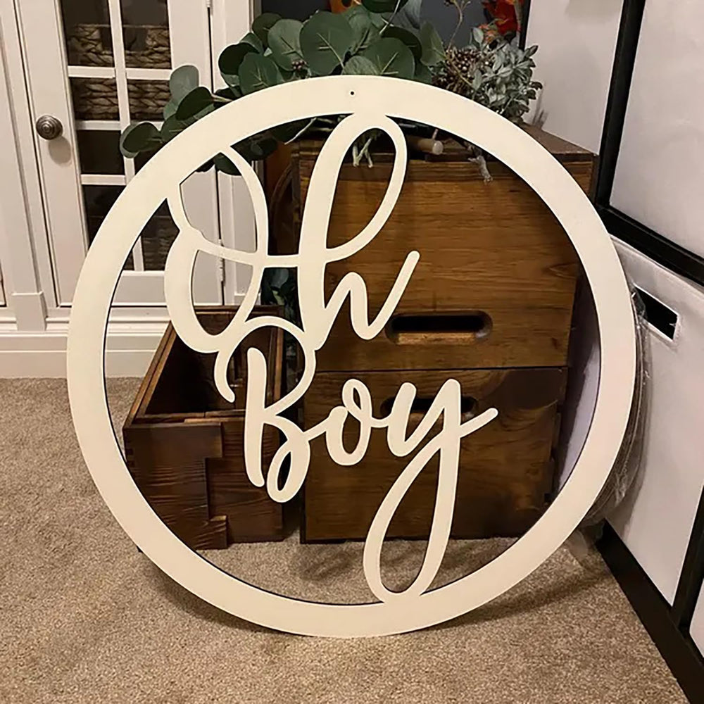 Snlioek Wooden Oh Boy Sign backdrop for photo setups and lasting keepsakes.