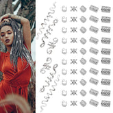 Snmzlc serpentine silver hair beads pack adds festive sparkle to dreadlocks.