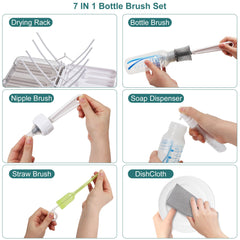 Snonerion bottle cleaner kit straw brush cleans sipping straws on the go.