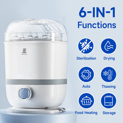 Snow Bear sterilizer bottle inside view highlights spacious interior for up to 13 bottles.