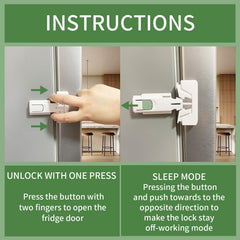 Snowharp fridge lock with one-handed operation for quick access.