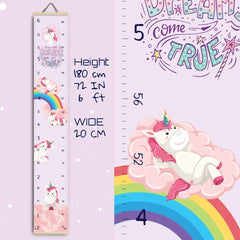 SNSOU height growth chart unicorn canvas framed in wood for durable nursery tracking