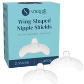 Snugell Wing-Shaped Nipple Shields Large closeup shows ergonomic fit for secure latching.