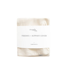 Snuggle Me Feeding Cover v2 on a feeding pillow, soft organic cotton protection during nursing.