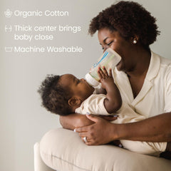 Snuggle Me Organic Nursing Pillow V2 baby nursing position demonstrates proper feeding alignment.