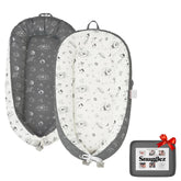Snugglez baby lounger close-up cover grey with breathable fabric for comfort.
