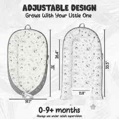 Snugglez baby lounger raised edges show secure womb-like space for calm awake play.