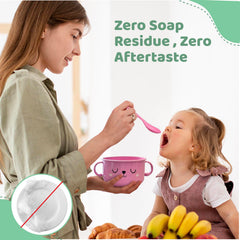 SnugglyBites suction-base bowls stay put during self-feeding for fewer spills.