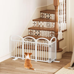Snughome dog gate four-panel fold demonstrates flexible room containment