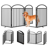 SNUOWU 4-panel dog gate with full metal design for durable pet containment.