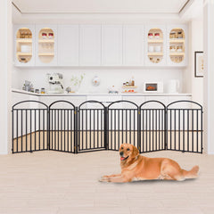 SNUOWU 6-panel gate folds easily with 360 hinges for compact storage.
