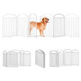 SNUOWU 6-panel dog gate folded for compact storage