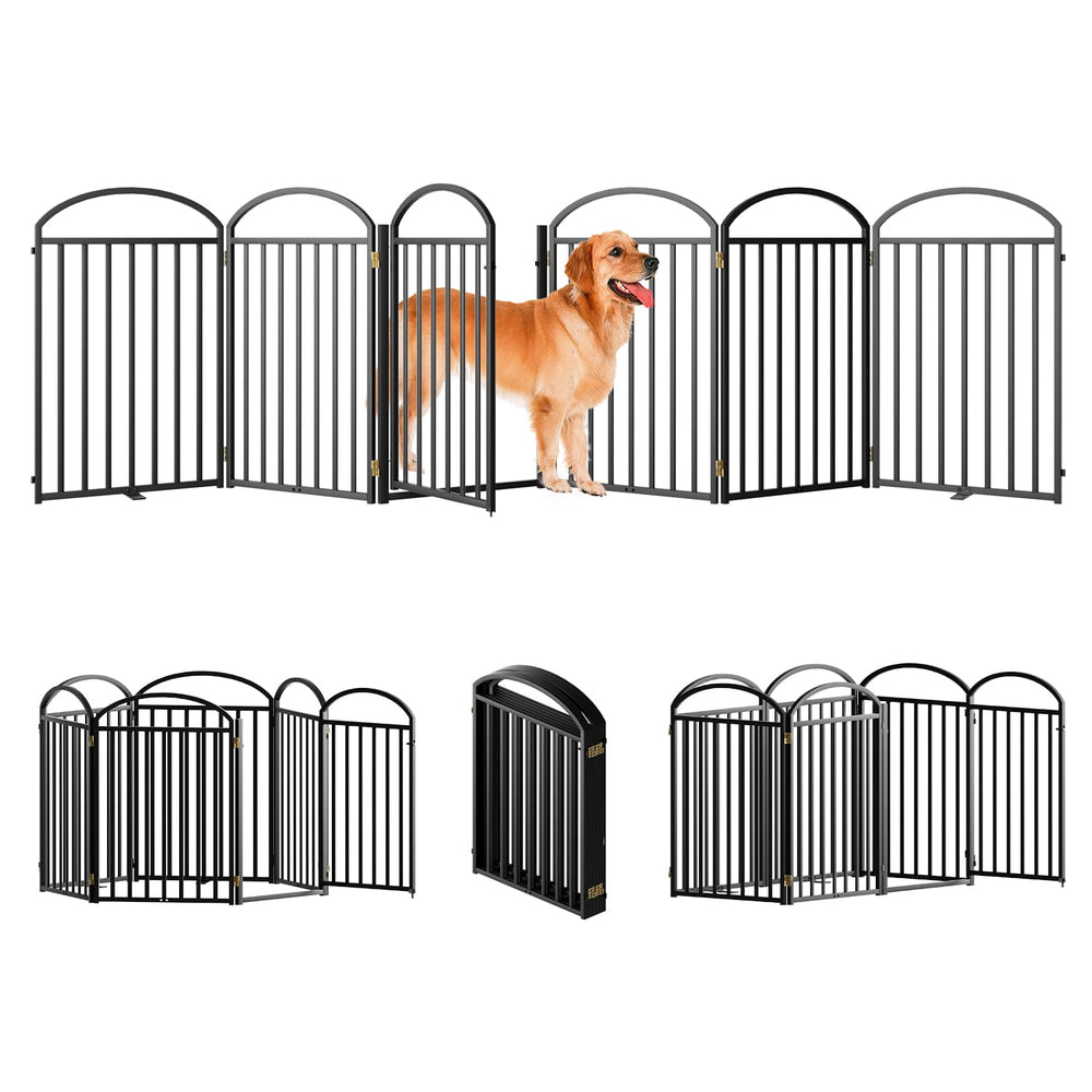 SNUOWU 6-panel freestanding gate with anti-slip feet ensures stable indoor setup.