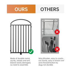SNUOWU dog gate with walk-through door offers bidirectional access for caretakers.