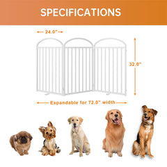 Snuowu freestanding gate measures 72 inches wide for wide openings.