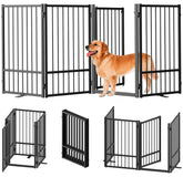 SNUOWU freestanding dog gate assembly-free setup for indoor and outdoor use.
