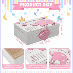 Soaoo baby memories box with heart engraving offers a sentimental keepsake for new parents.