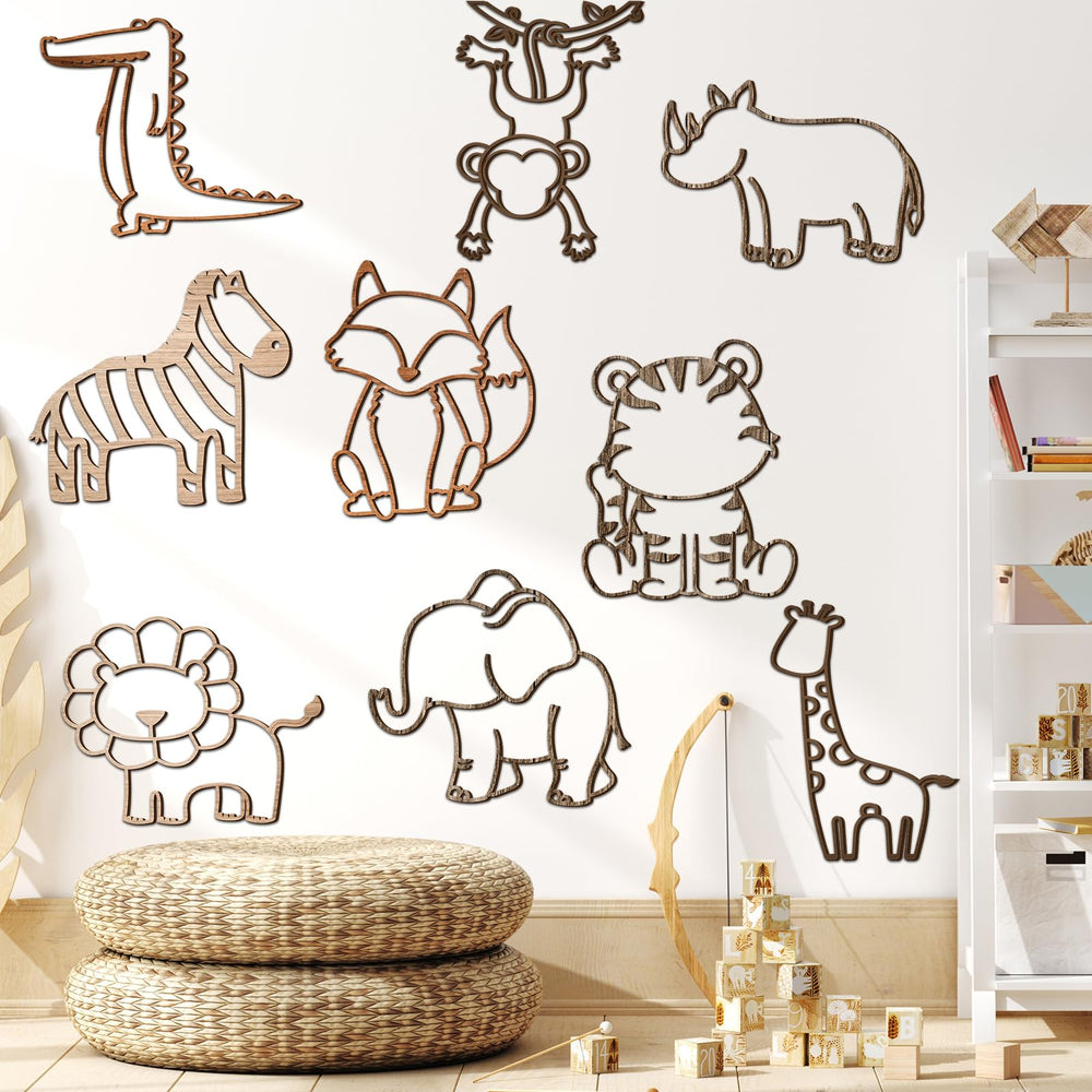 Soaoo Jungle Rhino wall art adds playful wildlife charm to nursery walls