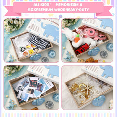 Soaoo keepsake box engraving area captures birth details for quick, neat memories.