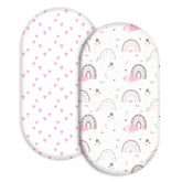 Soarwg Kids bassinet sheets 2-pack laid flat for easy replacement and comfort