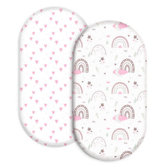 Soarwg Kids bassinet sheets 2-pack laid flat for easy replacement and comfort