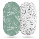Soarwg Kids bassinet sheets pack shows two neutral sheets for easy replacements